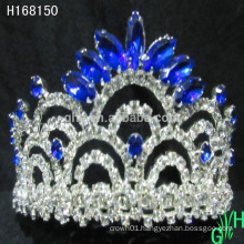 New designs colored rhinestone royal crown tiaras